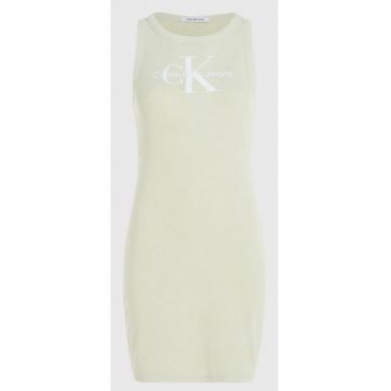 Rochie din amestec de bumbac cu logo -