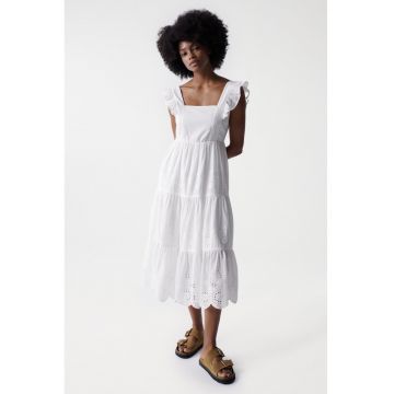 Rochie din broderie englezeasca si volane