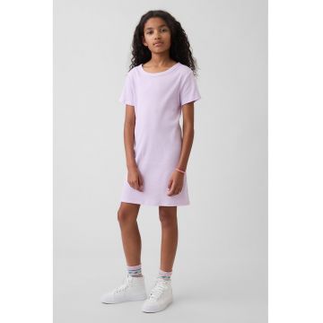 Rochie din bumbac cu logo - Lila
