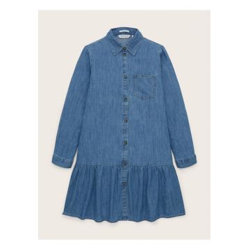 Rochie din denim cu maneca lunga