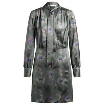 Rochie din satin cu imprimeu grafic Kalanie