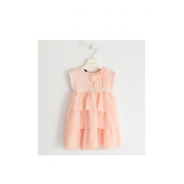 Rochie din voal cu volane pentru fete - 0.4429 - Piersica - Piersica