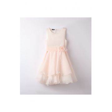 Rochie eleganta cu dantela si tull pentru fete -  0.6415 - Piersica