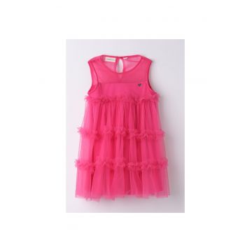 Rochie eleganta cu tull pentru fete -  0.8335 - Fucsia/Roz