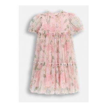 Rochie elegantă din tul - Roz pastel