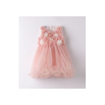 Rochie eleganta din tull pentru fete -  0.8262 - Roz - Roz