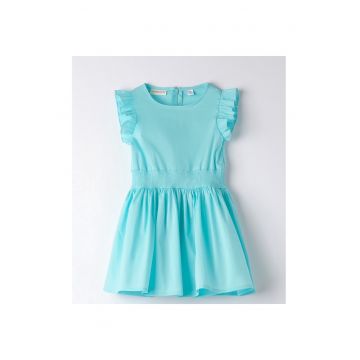 Rochie evazata cu fronseuri - Turcoaz