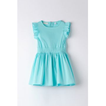 Rochie evazata cu fronseuri - Turcoaz