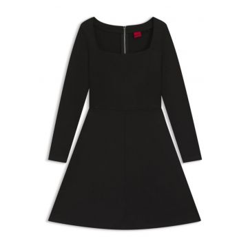 Rochie evazata cu guler patrat Noquette
