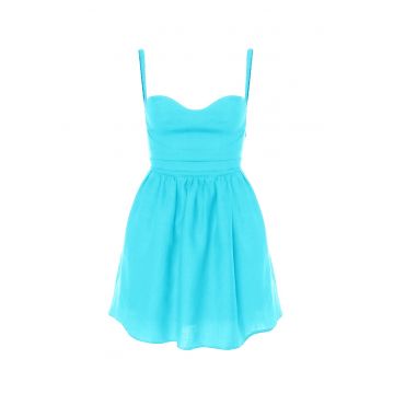 Rochie evazata de in - Albastru deschis