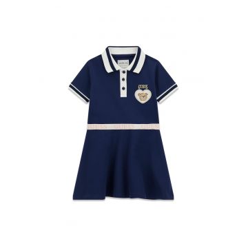 Rochie fete -  bumbac - bleumarin - 95% bumbac - 5% elastan - Bleumarin