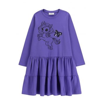 Rochie fete -  bumbac - violet