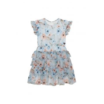 Rochie fete  poliester fermoar - Albastru