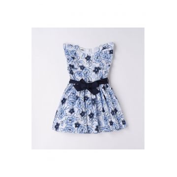 Rochie imprimeu floral pentru fete -  4.6304 - Alb/Albastru