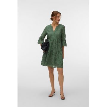 Rochie lejera cu maneci 3/4 Laurel - Verde feriga