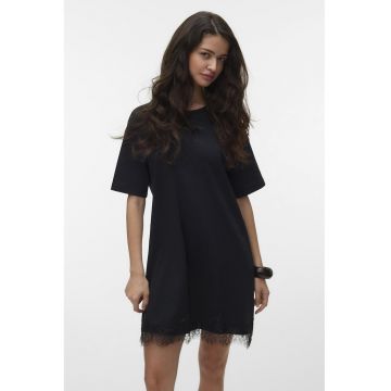 Rochie lejera cu maneci scurte - Negru