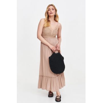 Rochie lunga cu bareta ajustabila - Bej