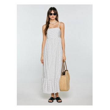 Rochie maxi cu imprimeu in dungi Kembri