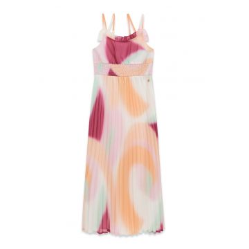 Rochie maxi cu model ombre - Piersica/Crem