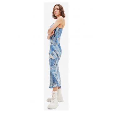 Rochie midi cu decolteu drapat