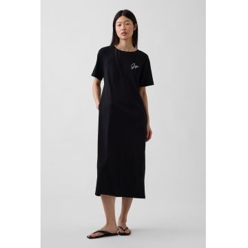 Rochie midi cu decupaj pe partea din spate - Negru