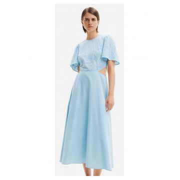 Rochie midi din amestec de in