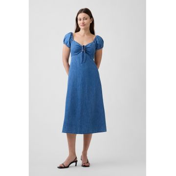 Rochie midi din denim - Albastru