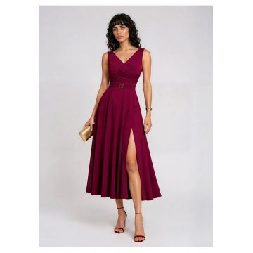 Rochie midi evazata din lyocell ASMIRA