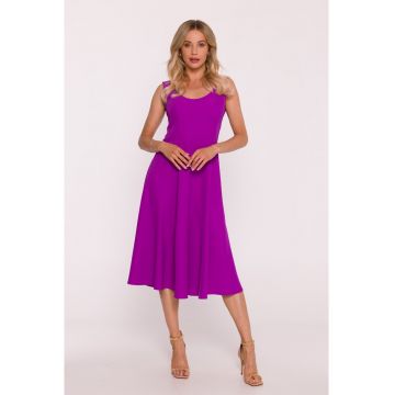 Rochie midi evazata fara maneci - lavanda - Violet