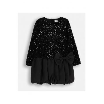 Rochie  neagra - poliester - pentru fete