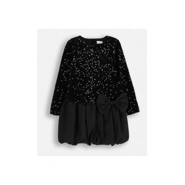 Rochie  neagra - poliester - pentru fete