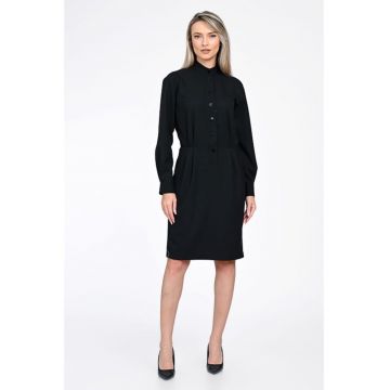 Rochie office midi  cu guler tunica Teo