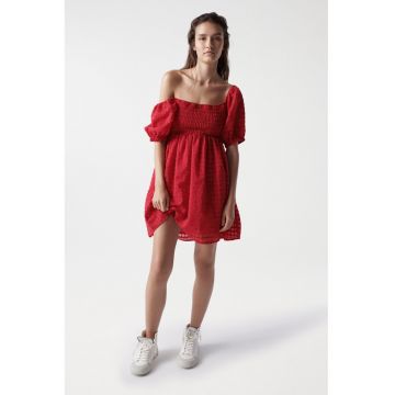 Rochie scurta cu maneci bufante