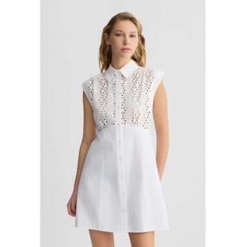 Rochie scurta de bumbac - Alb