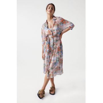 Rochie tip camasa cu imprimeu floral