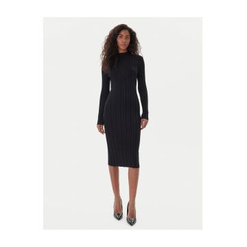 Rochie tricotata -  neagra - 45% nailon - 33% viscoza - 22% lurex -