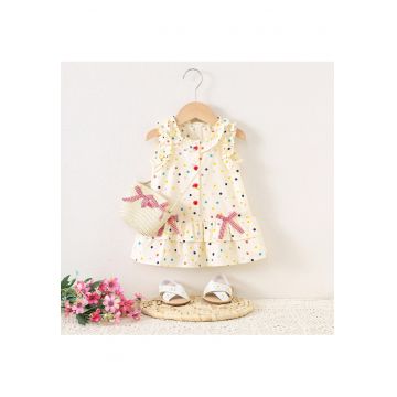 Rochiță Fetițe Crem cu Buline Lily