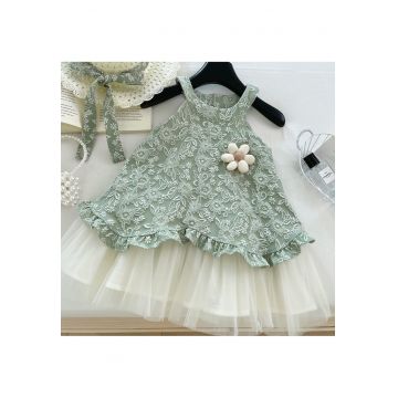 Rochita Fetite Verde cu Tulle Amalia