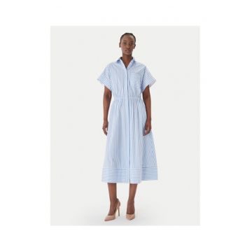 Rochie camasa  dungi - albastru deschis - 69% bumbac - 26% nylon - 5% elastan