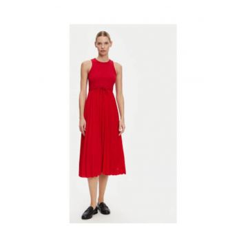 Rochie casual Dama -  rosu - 95% viscoza - 5% elastan