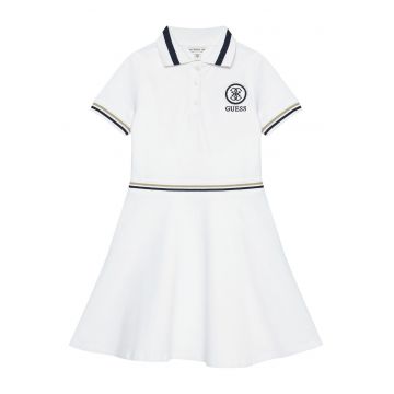 Rochie casual fete -  bumbac organic - alb -