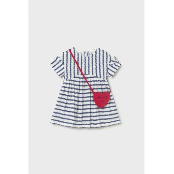 Rochie casual fete -  dungi - bleumarin - bumbac