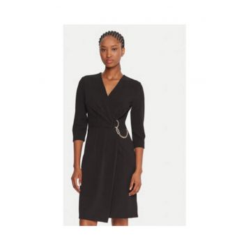 Rochie cocktail  maro - material sintetic - Negru
