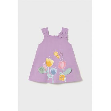 Rochie cu imprimeu fara maneci - Lila