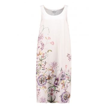 Rochie cu imprimeu floral din amestec de in si bumbac