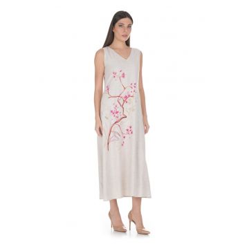 Rochie cu imprimeu floral si decolteu in v
