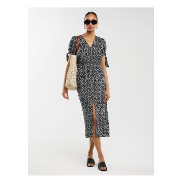 Rochie cu imprimeu floral si decolteu in V Paregi