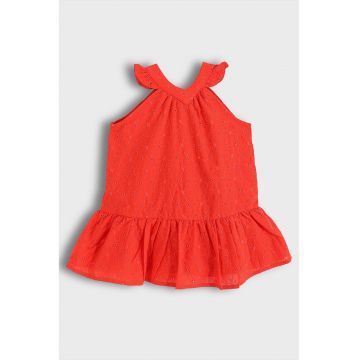 Rochie cu model cu perforatii - Portocaliu mandarina