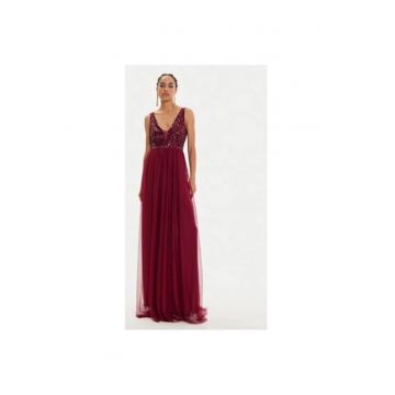 Rochie dama -  304725487 - Poliester - Negru - Rosu