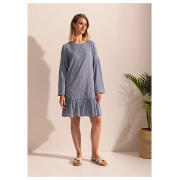 Rochie Dama Harley Bumbac - Albastru deschis
